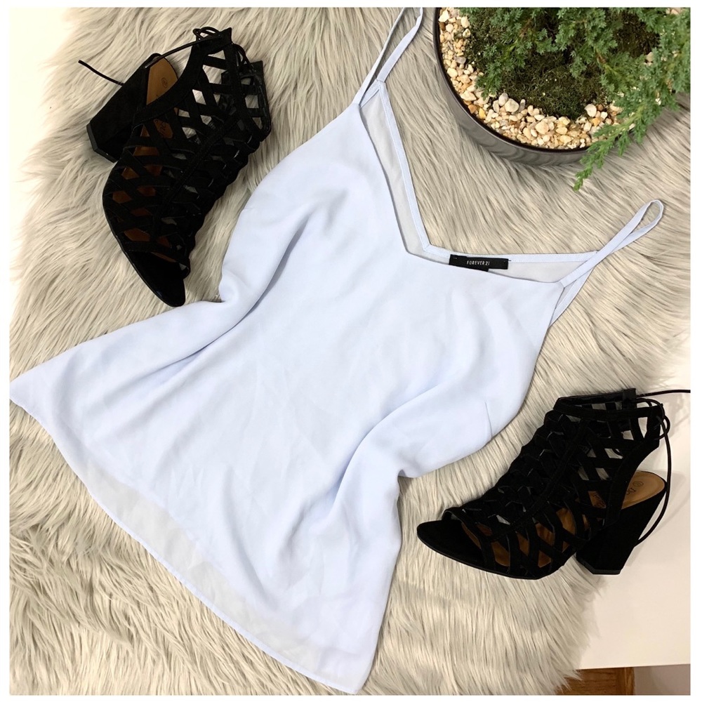 Baby Blue Forever 21 Polyester Dress Tank Top